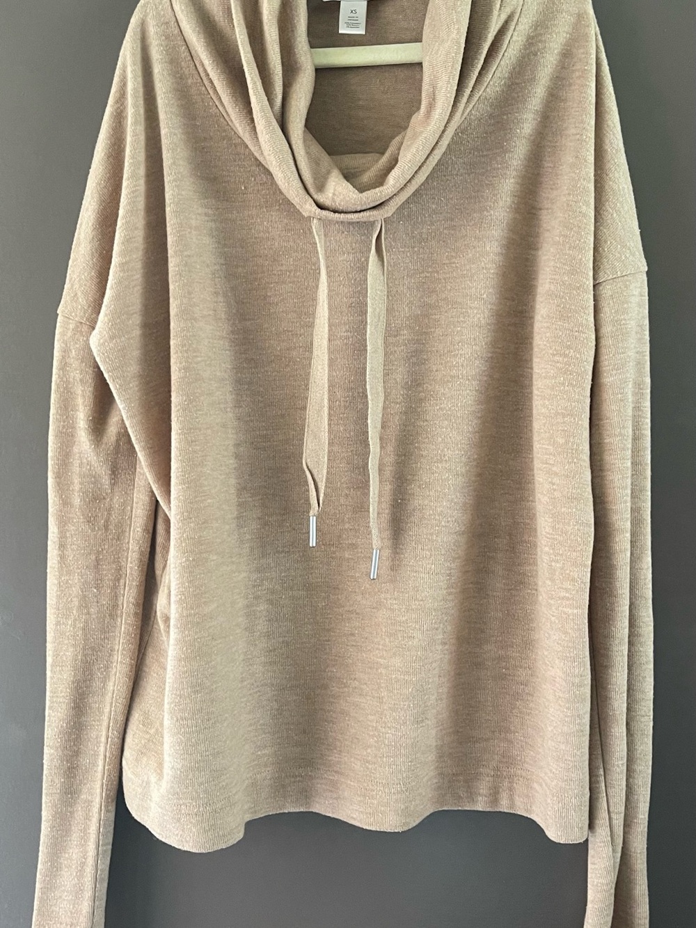 Banana Republic Lightweight Cowlneck Drawstring Sweater - Tan